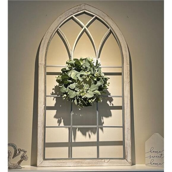 1 Pack Green Eucalyptus Wreath Round Artificial Farmhouse Wreath for Door Wall - Picture 5 of 7